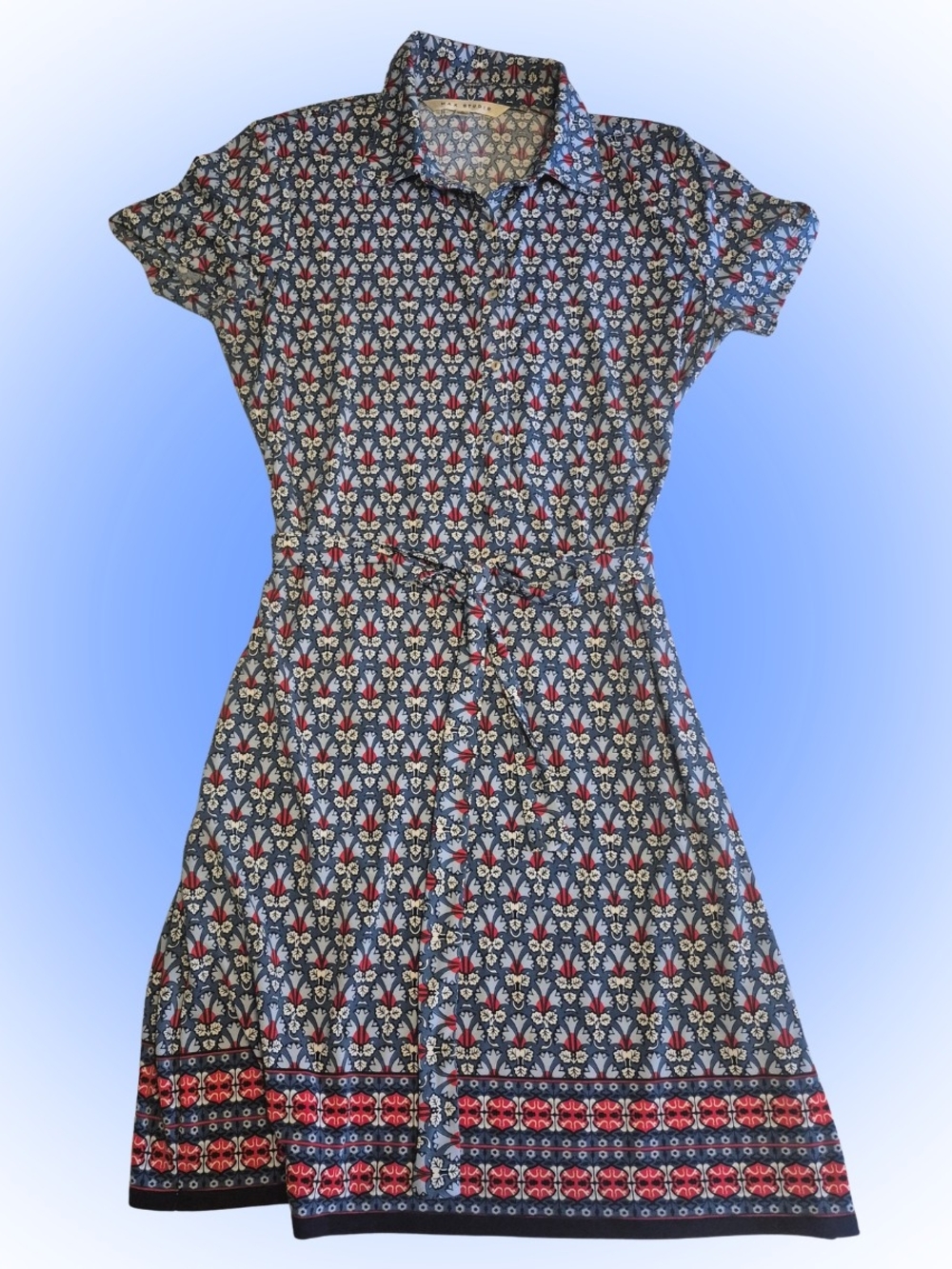 Tile Pattern Shirt Dress